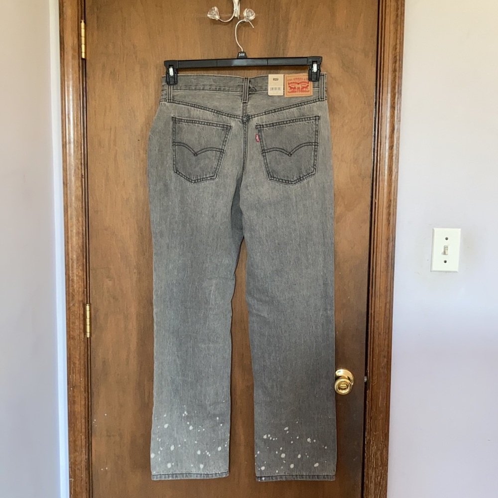 Levi’s low pro gray midrise straight leg jean splatter detail cotton size 30 - Picture 7 of 17